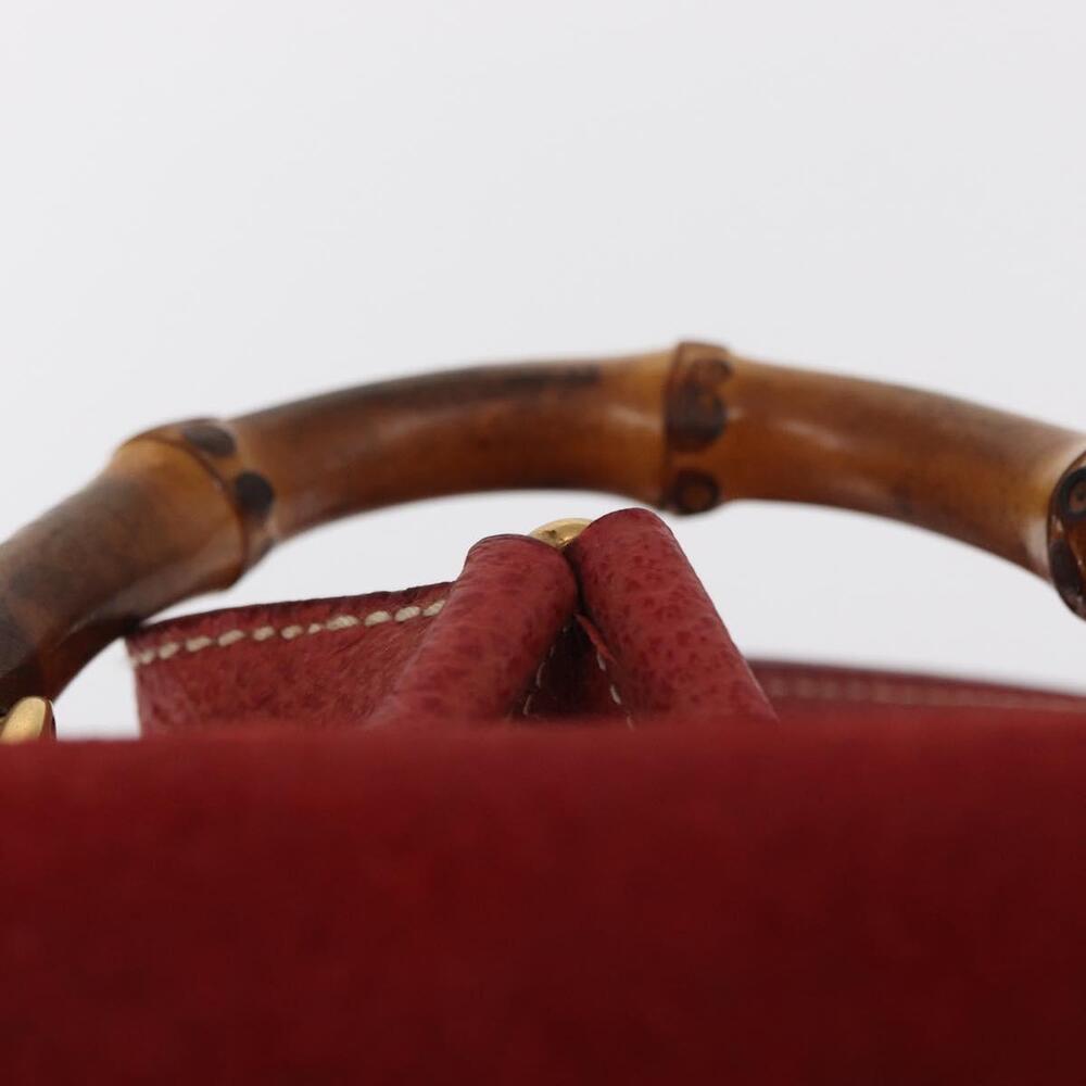 GUCCI Bamboo Backpack Leather Red Gold 003 1956 0030 Auth 153860 - Picture 15 of 16